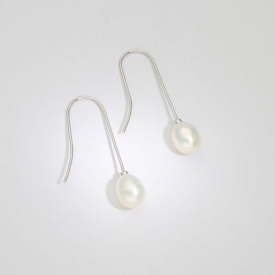 White freshwater teardrop pearl drop earrings - Mari Thomas Jewellery