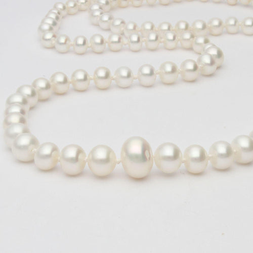 White Graduated Cultured River Pearl Necklace - Mari Thomas Jewellery